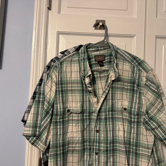 Set of (2)‎ two men’s plaid button down shirts. Size large. - Picture 6 of 9
